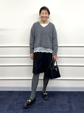 「アイテム（タイツ/ストッキング）」を使った、nol mayumiiさん（レディース・160cm）の秋コーディネート