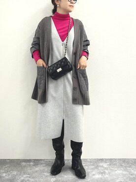 「Laraaji（ララージ）のアイテム（ジャケット/アウター）」を使った、nol mayumiiさん（レディース・160cm）の冬コーディネート