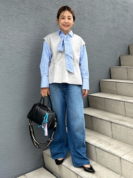 「カーブデニム」｜nol mayumiiさん（レディース・160cm）の秋コーディネート