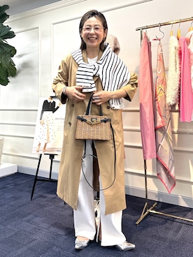 「トレンドコーデ」｜「アイテム（その他アウター）」を使った、nol mayumiiさん（レディース・160cm）の春コーディネート
