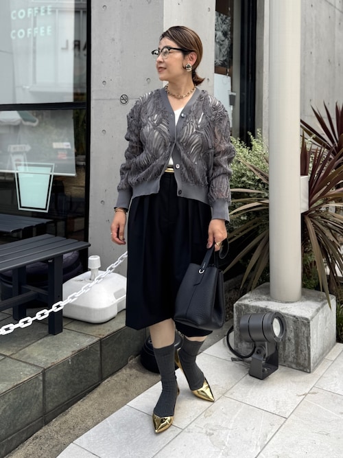 セール】【追加】《セットアップ対応》チュール刺繍Vネック