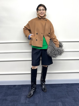 「アイテム（ピーコート）」を使った、nol mayumiiさん（レディース・160cm）の秋コーディネート