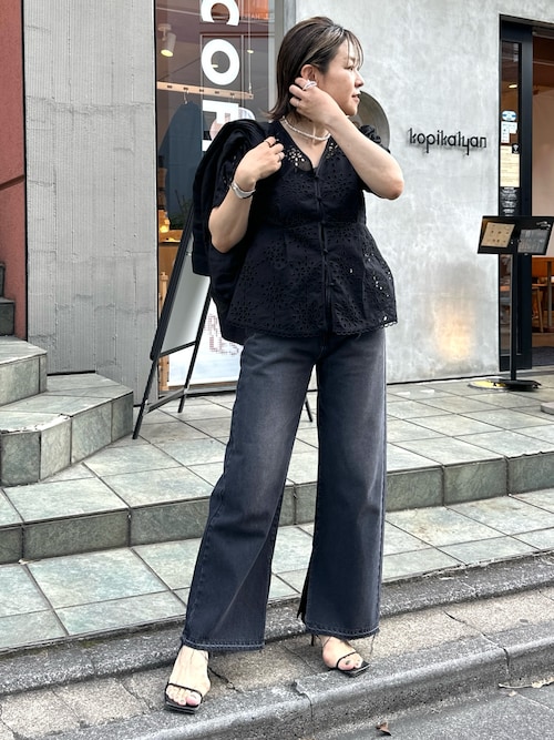 セール】《セットアップ対応》Brocheレース パワショル半袖ブラウス