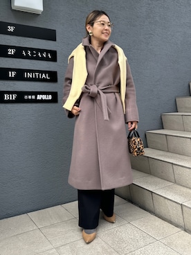 「アイテム（その他アウター、グリーン系）」を使った、nol mayumiiさん（レディース・160cm）の秋コーディネート