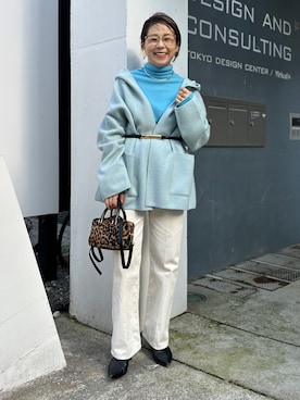 「ニットコート」｜「アイテム（ジャケット/アウター）」を使った、nol mayumiiさん（レディース・160cm）の秋コーディネート