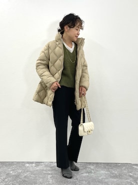 「160cm」｜「アイテム（ダウンジャケット/コート）」を使った、nol mayumiiさん（レディース・160cm）の冬コーディネート