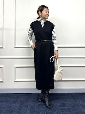 「アイテム（ワンピース）」を使った、nol mayumiiさん（レディース・160cm）の秋コーディネート