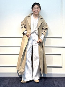 「NOLLEY’S（ノーリーズ）のアイテム（トレンチコート）」を使った、nol mayumiiさん（レディース・160cm）の冬コーディネート
