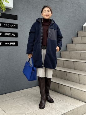 「アイテム（ダウンジャケット/コート）」を使った、nol mayumiiさん（レディース・160cm）の秋コーディネート