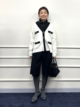 「アイテム（トートバッグ、ブラック系）」を使った、nol mayumiiさん（レディース・160cm）の冬コーディネート