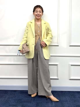 「イエローコーデ」｜「アイテム（ジャケット/アウター）」を使った、nol mayumiiさん（レディース・160cm）の秋コーディネート