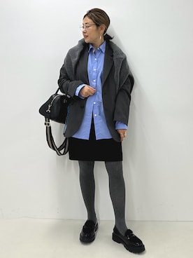 「アイテム（カーディガン/ボレロ、ブラウン系）」を使った、nol mayumiiさん（レディース・160cm）の秋コーディネート