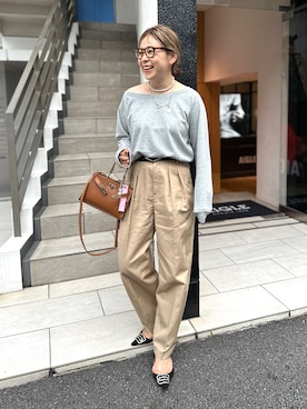 「スエット」｜「アイテム（アクセサリー）」を使った、nol mayumiiさん（レディース・160cm）の秋コーディネート