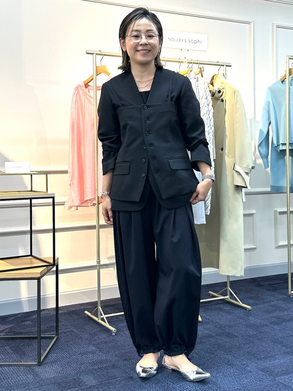 Rie Miller（リエミラー）の「ウォッシャブルスクエアネック
