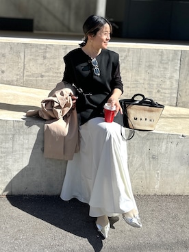 「NOLLEY’S（ノーリーズ）のアイテム（その他アウター）」を使った、nol mayumiiさん（レディース・160cm）の春コーディネート