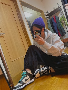 「Right-on（ライトオン）のアイテム（ニットキャップ/ビーニー）」を使った、笹色さん（メンズ・172cm）の秋コーディネート