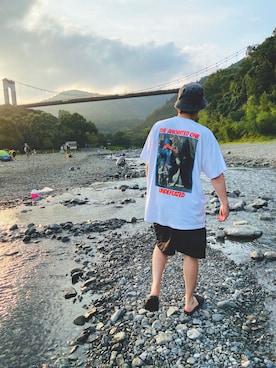 「UNDEFEATED （アンディフィーテッド）のアイテム（サンダル）」を使った、shimaji1211さん（メンズ・168cm）の夏コーディネート