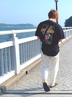 「UNDEFEATED （アンディフィーテッド）のアイテム（サンダル）」を使った、shimaji1211さん（メンズ・168cm）の夏コーディネート