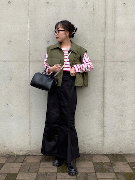 「H&M（エイチ・アンド・エム）のアイテム（ベスト）」を使った、あちさん（レディース・152cm）の秋コーディネート