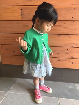 「sense of wonder（センスオブワンダー）のアイテム」を使った、KANOさん（キッズ・90cm）の春コーディネート