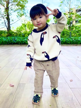 「ZOZOKIDSDAY」｜「アイテム（サンダル）」を使った、KANOさん（キッズ・80cm）の春コーディネート