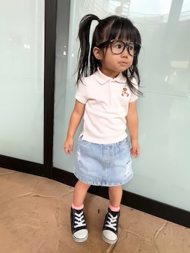 「アイテム（ポロシャツ）」を使った、KANOさん（キッズ・80cm）の秋コーディネート