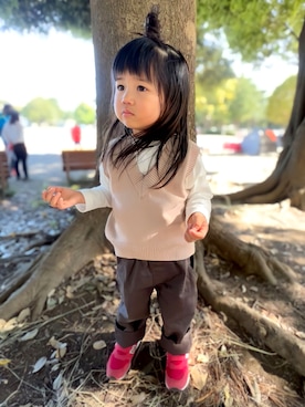 「JIPPON（ジポン）のアイテム」を使った、KANOさん（キッズ・80cm）の秋コーディネート