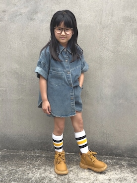 「アイテム（ソックス/靴下）」を使った、KANOさん（キッズ・110cm）の夏コーディネート