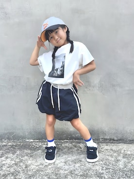 「アイテム（パンツ）」を使った、KANOさん（キッズ・100cm）の夏コーディネート
