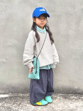 「アイテム（スニーカー）」を使った、KANOさん（キッズ・100cm）の冬コーディネート