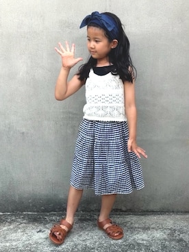 「ZARA KIDSのアイテム」を使った、KANOさん（キッズ・110cm）の夏コーディネート