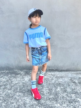 「PUMA（プーマ）のアイテム」を使った、KANOさん（キッズ・100cm）の夏コーディネート