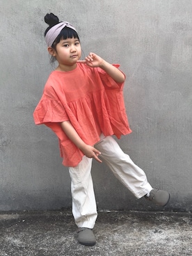 「BIRKENSTOCK（ビルケンシュトック）のアイテム」を使った、KANOさん（キッズ・110cm）の春コーディネート