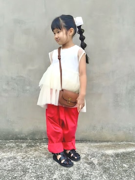 「アイテム（パンツ）」を使った、KANOさん（キッズ・100cm）の夏コーディネート
