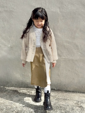 「アイテム（Tシャツ/カットソー）」を使った、KANOさん（キッズ・100cm）の秋コーディネート