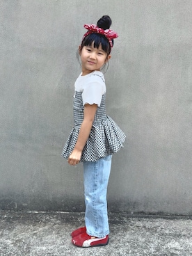 「アイテム（トップス）」を使った、KANOさん（キッズ・110cm）の春コーディネート