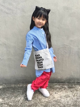 「アイテム（パンツ）」を使った、KANOさん（キッズ・100cm）の秋コーディネート