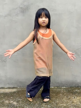 「アイテム（パンツ）」を使った、KANOさん（キッズ・100cm）の秋コーディネート
