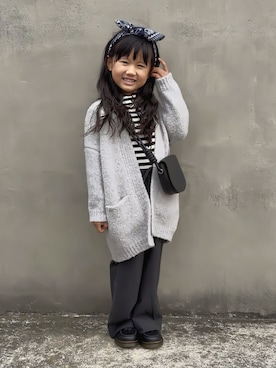 「アイテム（バッグ）」を使った、KANOさん（キッズ・100cm）の秋コーディネート