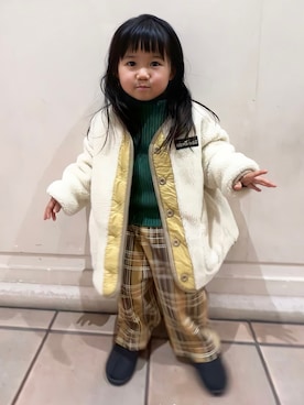 「WILD THINGS（ワイルドシングス）のアイテム（ジャケット/アウター）」を使った、KANOさん（キッズ・90cm）の冬コーディネート