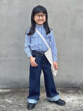 「アイテム（バッグ）」を使った、KANOさん（キッズ・110cm）の春コーディネート