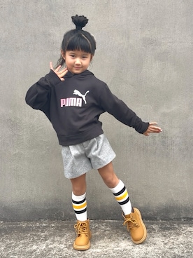 「PUMA(プーマ)のアイテム」を使った、KANOさん(キッズ・100cm)の冬コーディネート
