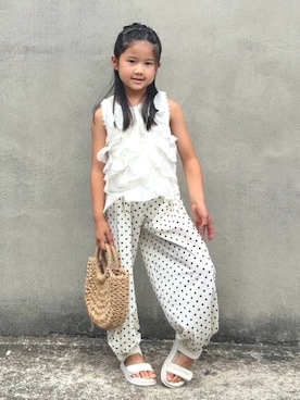 「ZARA KIDSのアイテム」を使った、KANOさん（キッズ・110cm）の夏コーディネート