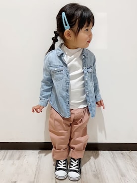 「babyGAP（babyGAP）のアイテム（トップス）」を使った、KANOさん（キッズ・80cm）の春コーディネート