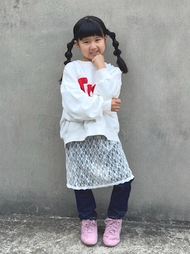 「Lee（リー）のアイテム（パンツ）」を使った、KANOさん（キッズ・110cm）の春コーディネート