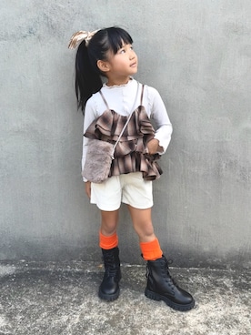 「アイテム（パンツ）」を使った、KANOさん（キッズ・100cm）の秋コーディネート