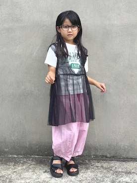 「CIAOPANIC TYPY（チャオパニックティピー）のアイテム」を使った、KANOさん（キッズ・110cm）の夏コーディネート