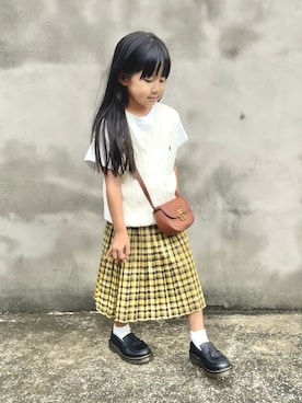 「アイテム（スカート）」を使った、KANOさん（キッズ・100cm）の秋コーディネート