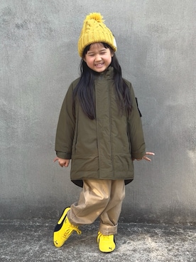 「WILD THINGS（ワイルドシングス）のアイテム」を使った、KANOさん（キッズ・110cm）の冬コーディネート