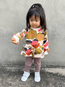 「アイテム（ワンピース/ドレス）」を使った、KANOさん（キッズ・70cm）の秋コーディネート